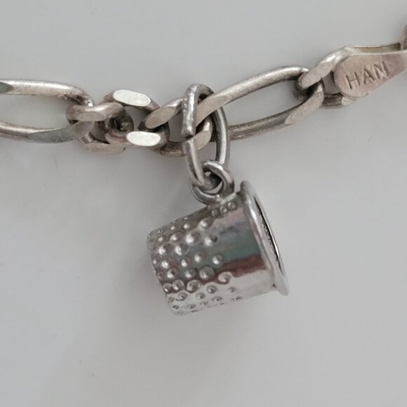 HAN Sterling Silver Sewing Themed Charm Bracelet - Picture 6 of 9